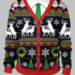 Men's Sweater Style Print Christmas Crew Neck T-shirt