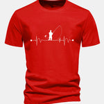 Regular Fit Fishing Man Print Cotton T-Shirt