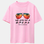 Sunglasses Palm Tree Print Drop Shoulder Oversize T-Shirt