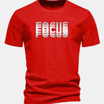 Regular Fit Focus Slogan Print Cotton T-Shirt