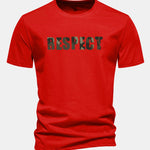 Regular Fit Camouflage Respect Print Cotton T-Shirt