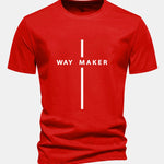 Regular Fit Way Maker Stripe Print Cotton T-Shirt