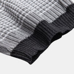 Striped Gradient Knitted Polo Shirt & Straight Leg Ribbed Pants