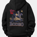 Western Cowboy Print Drawstring Hoodie