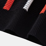 Striped Knit Zip Up Polo Shirt