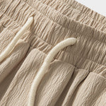 Striped Mesh Cuban Shirt & Wrinkle Textured Straight Leg Pants