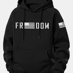 American Freedom Print Drawstring Hoodie