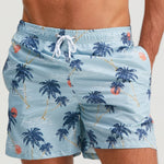 Palm Tree Sunset Print Swim Shorts