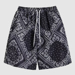 Men's Retro Paisley Print Casual Short Sleeve Shirt Shorts Set