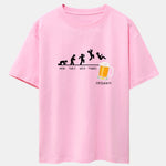 Beer Weekly Evolution Print Drop Shoulder Oversize T-Shirt