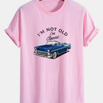 Regular Fit Car Slogan Print Cotton T-Shirt