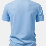 Ribbed Mock Neck T-Shirt & Drawstring Ribbed Shorts