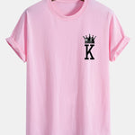 Regular Fit Crown King Print Cotton T-Shirt