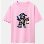 Hip Hop Bear Print Drop Shoulder Oversize T-Shirt