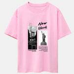 New York City Scenery Print Drop Shoulder Oversize T-Shirt