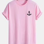 Regular Fit Anchor Print Cotton T-Shirt