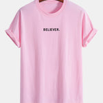 Regular Fit Believer Print Cotton T-Shirt