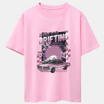 Tokyo Speed Car Print Drop Shoulder Oversize T-Shirt
