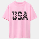 USA Print Drop Shoulder Oversize T-Shirt