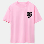 Don't Give Up Print Drop Shoulder Oversize T-Shirt