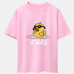 Yellow Duck With Sunglasses Print Drop Shoulder Oversize T-Shirt