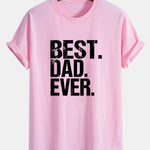 Regular Fit Best Dad Ever Print Cotton T-Shirt