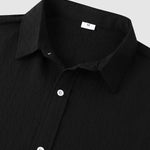 Men's Solid Color Marble Pattern Textured Casual Short Sleeve Shirt