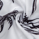 Palm Tree Island Print Button Up Shirt & Striped Print Swim Shorts
