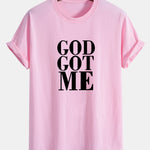Regular Fit God Got Me Print Cotton T-Shirt