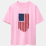 American Flag Print Drop Shoulder Oversize T-Shirt