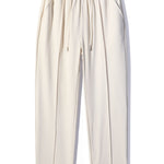 Relax Fit Long Sleeve 2 In 1 Waffle T-Shirt & Single Pleat Drawstring Straight Leg Pants