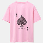 Ace Of Spades Print Drop Shoulder Oversize T-Shirt