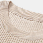 Ribbed Crew Neck Sweater Knitted T-Shirt