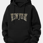 Camouflage New York Print Drawstring Hoodie