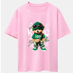 Graffiti Bear Print Drop Shoulder Oversize T-Shirt