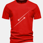 Regular Fit Fighter Jets Print Cotton T-Shirt