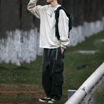 Loose Washed Crew Neck Casual Sweatshirt