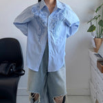Heavy-duty Loose Casual Pattern Embroidered Shirt