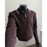 Half-zip Collar Pullover Knit Polo Shirt