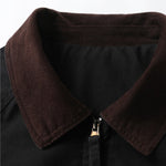 Retro Corduroy Collar Patchwork Loose Jacket