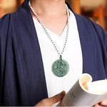 Buddha Stones Chinese Zodiac Dragon Jade Fortune Necklace String Pendant