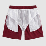 Men's solid color quick-drying drawstring beach swim shorts