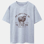 The Lost Lamb Print Drop Shoulder Oversize T-Shirt