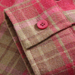 Men's Casual Wool Blend Plaid Button-Down Long Sleeve Shirt