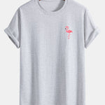 Regular Fit Flamingo Print Cotton T-Shirt