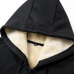 Teddy Lined Zipper Kangaroo Pocket Hoodie