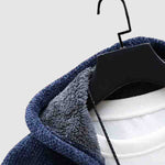 Men's Fleece-lined thickened knitted zipper Long  hooded jacket