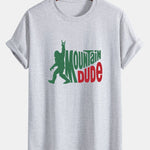 Regular Fit Mountain Dude Print Cotton T-Shirt
