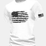 Regular Fit American Flag Print Cotton T-Shirt