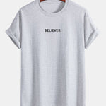 Regular Fit Believer Print Cotton T-Shirt